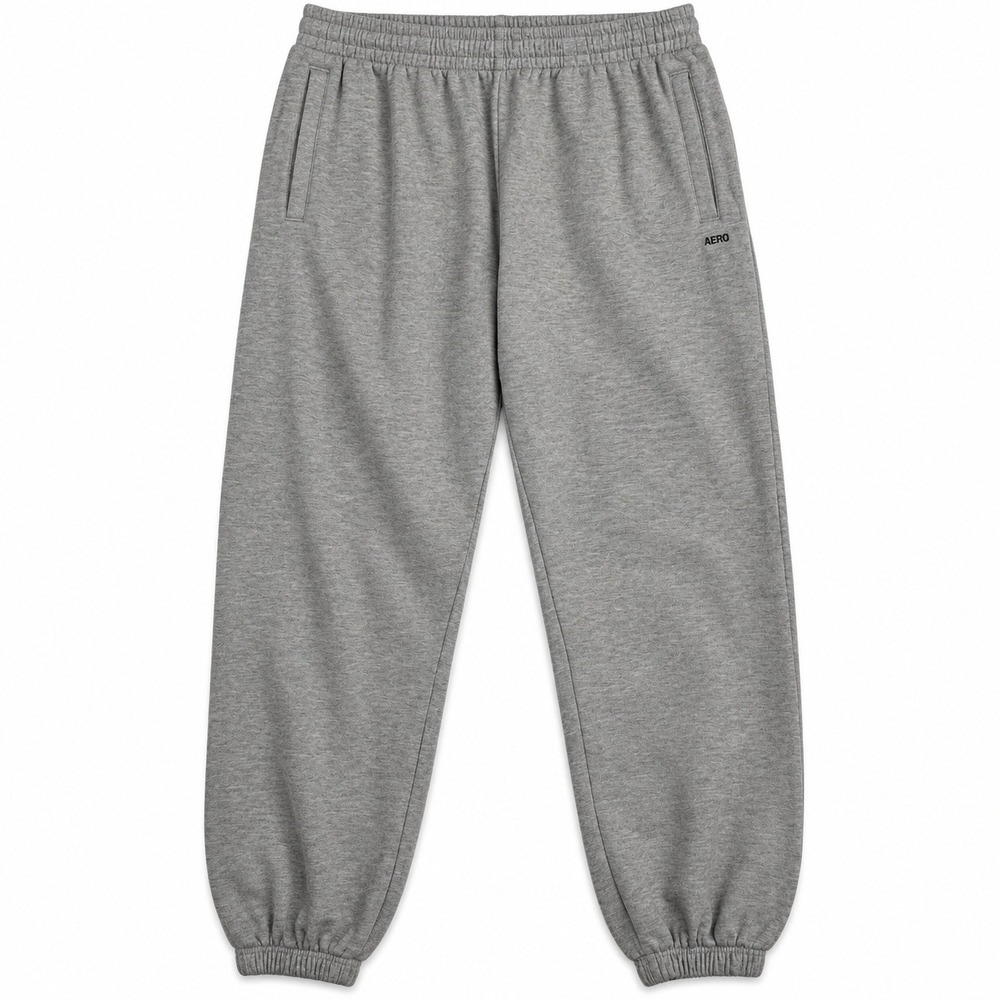 Aeropostale AERO Jogger Sweatpants Men's Large Gray Fleece Cuffed Logo Pants